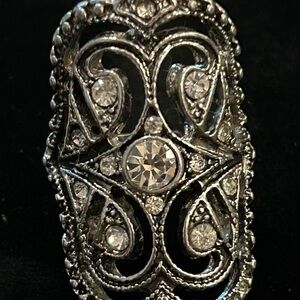 Adjustable Art Deco style cocktail ring